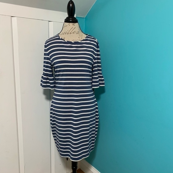 𝅺trixie + LULU Denim/Off White Striped Dress - Picture 2 of 6